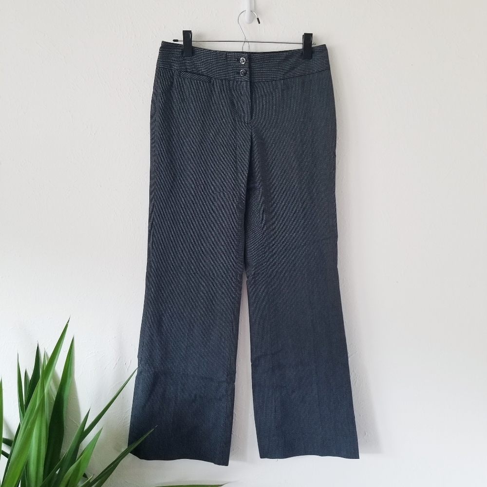 WHBM Speckled Gray Black Flare Leg Legacy Pants 2R